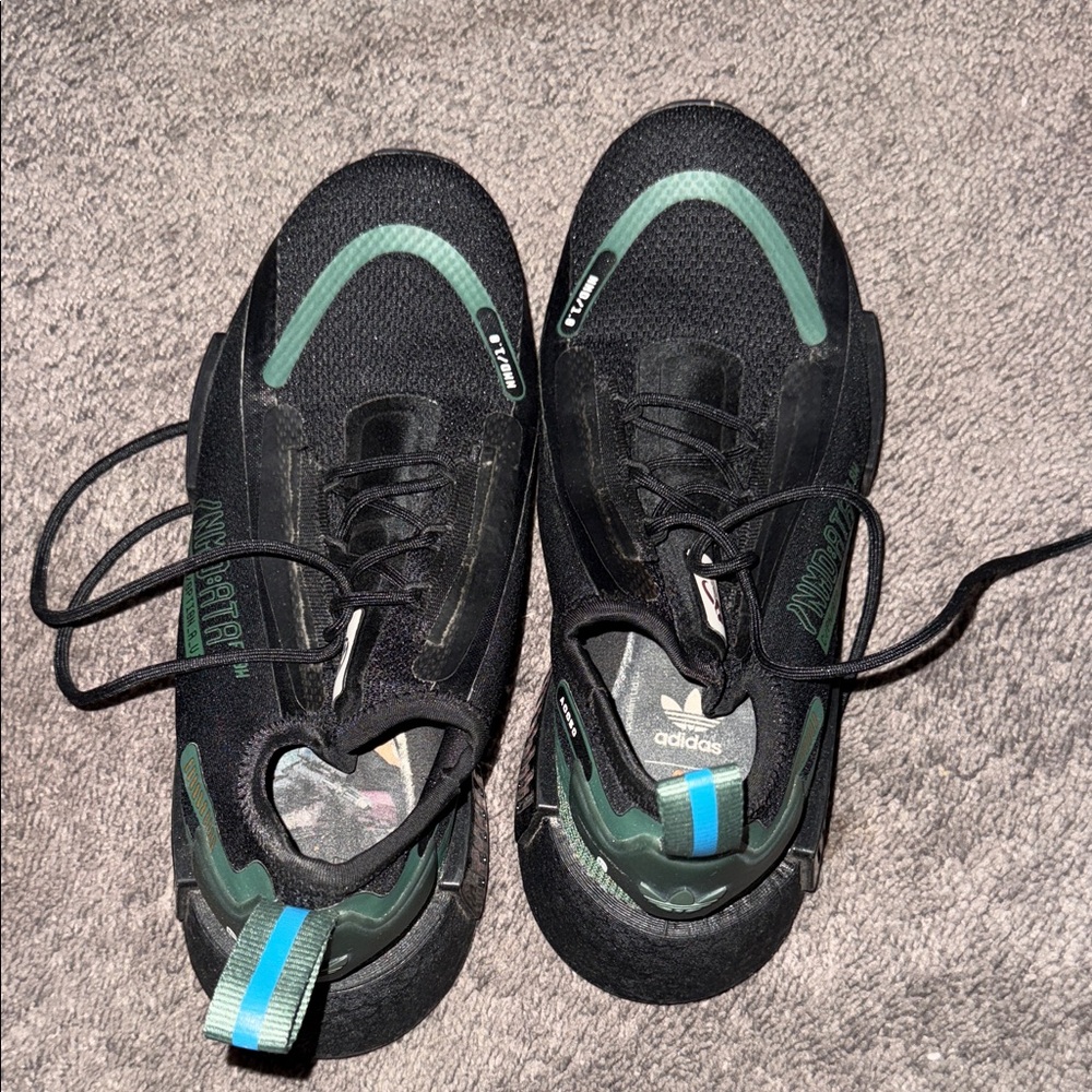 Star Wars adidas Black Sneakers with Teal and Blue Accents